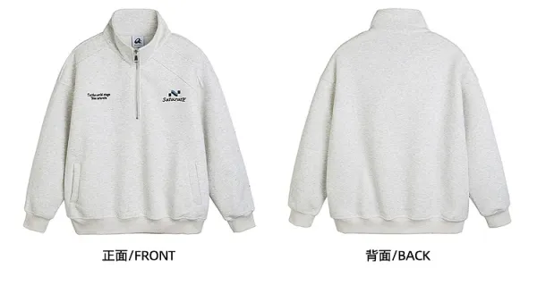 Design Half-Zip Oversized Hoodie Gray - 19