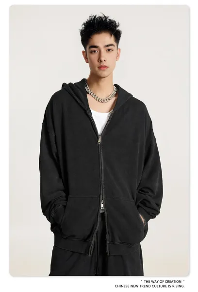 Design Beingmove Zip-Up Hoodie Medium Gray Hoodie - 21