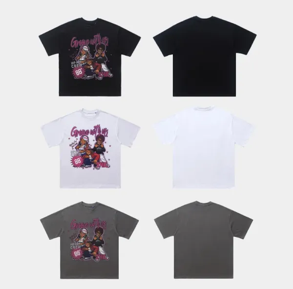 Design Groove With Us Hip-Hop Crew Graphic T-Shirt White - 5