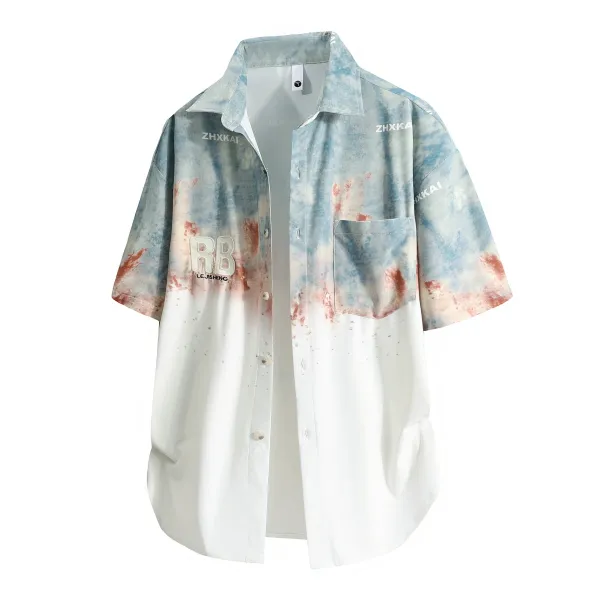Design ZH XKAI RB Tie-Dye Oversized Shirt White Shirt - 1