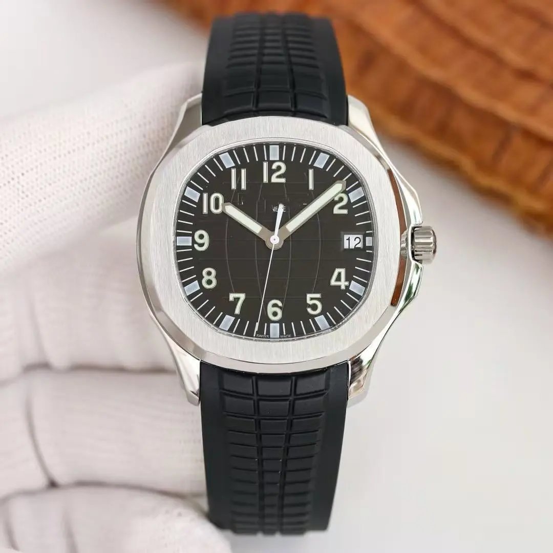 Patek Philippe Aquanaut Black Dial Steel Watch Watches