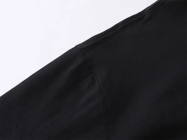 Design Layered Collar V-Neck T-Shirt Black - 19