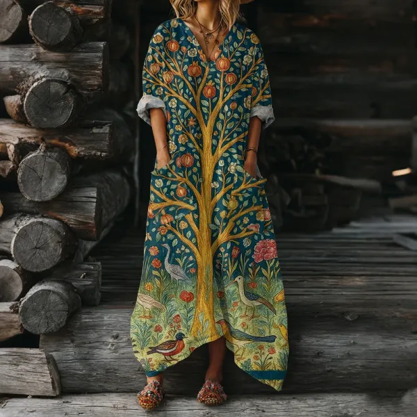 Design Colorblock Patchwork Maxi Dress Multicolor - 6