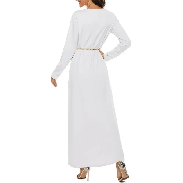 Design Long Sleeve Maxi Dress Beige - 8