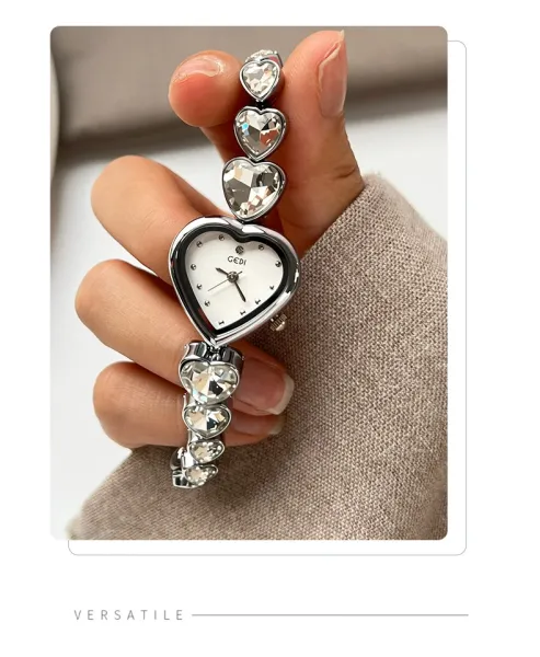 Design GEDI Heart-Shaped Emerald Green Quartz Watch Watches - 15