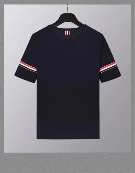 Design Striped Cuff T-Shirt Gray - 11