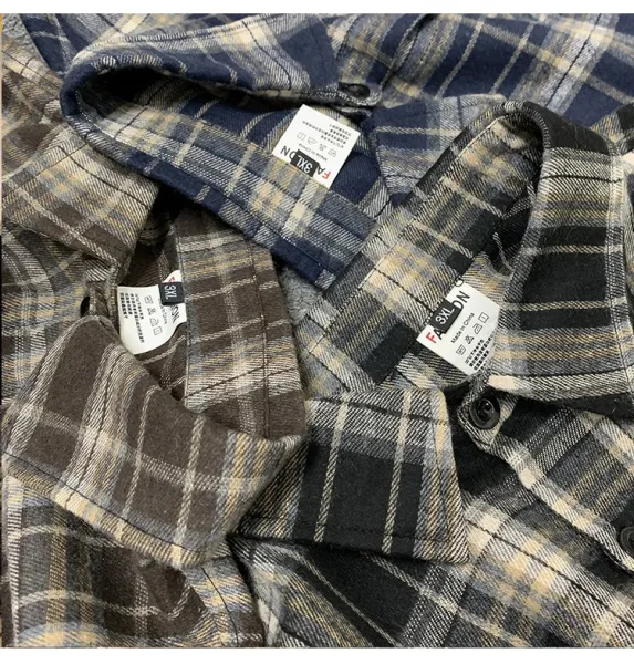 Design Flannel Shirt Brown Gray Plaid Shirt - 11