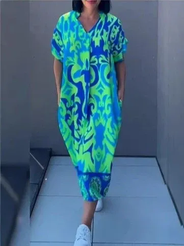 Design Caftan-Style Maxi Dress Multicolor - 1