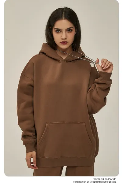 Design 350G Thickened Faint Yellow Hoodie - 99