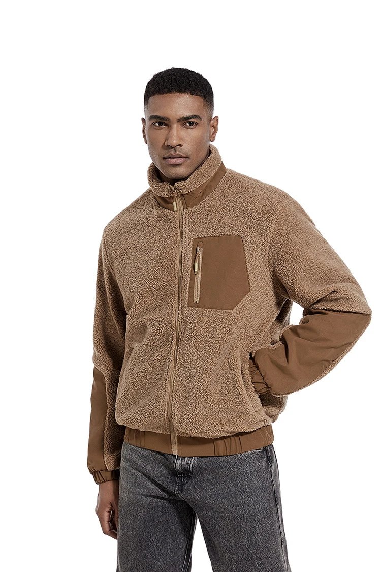 Design Fleece Sherpa Jacket Beige Outerwear - 26