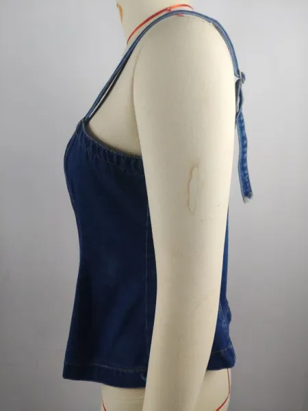 Design Denim Corset Top Blue Women's Vest-Top Vest Top - 20