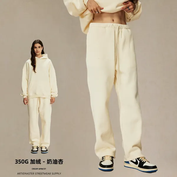 Design Artiemaster Streetwear Supply Cream Apricot 350G Fleece Hoodie and Sweatpants Set Sets - 1