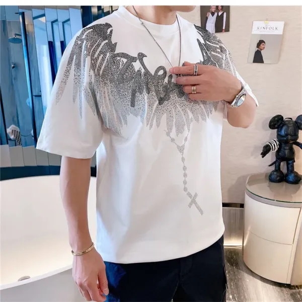 Marcelo Burlon County Of Milan Angel Wings Crystal Embellished Black T-Shirt - 11