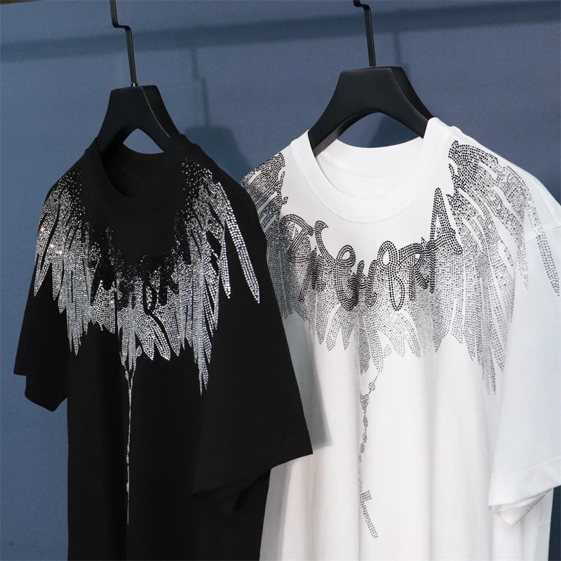 Marcelo Burlon County Of Milan Angel Wings Crystal Embellished Black T-Shirt - 15