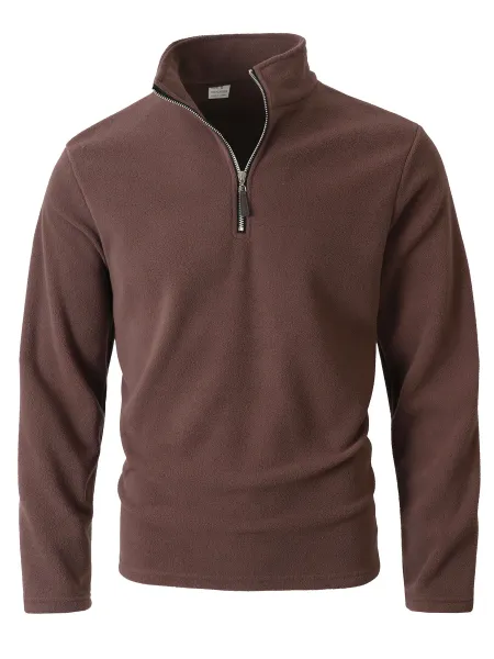 Design Quarter-Zip Fleece Pullover Black Sweater - 21