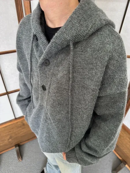 Design Shawl Collar Knit Cardigan Black Outerwear.cardigan - 9