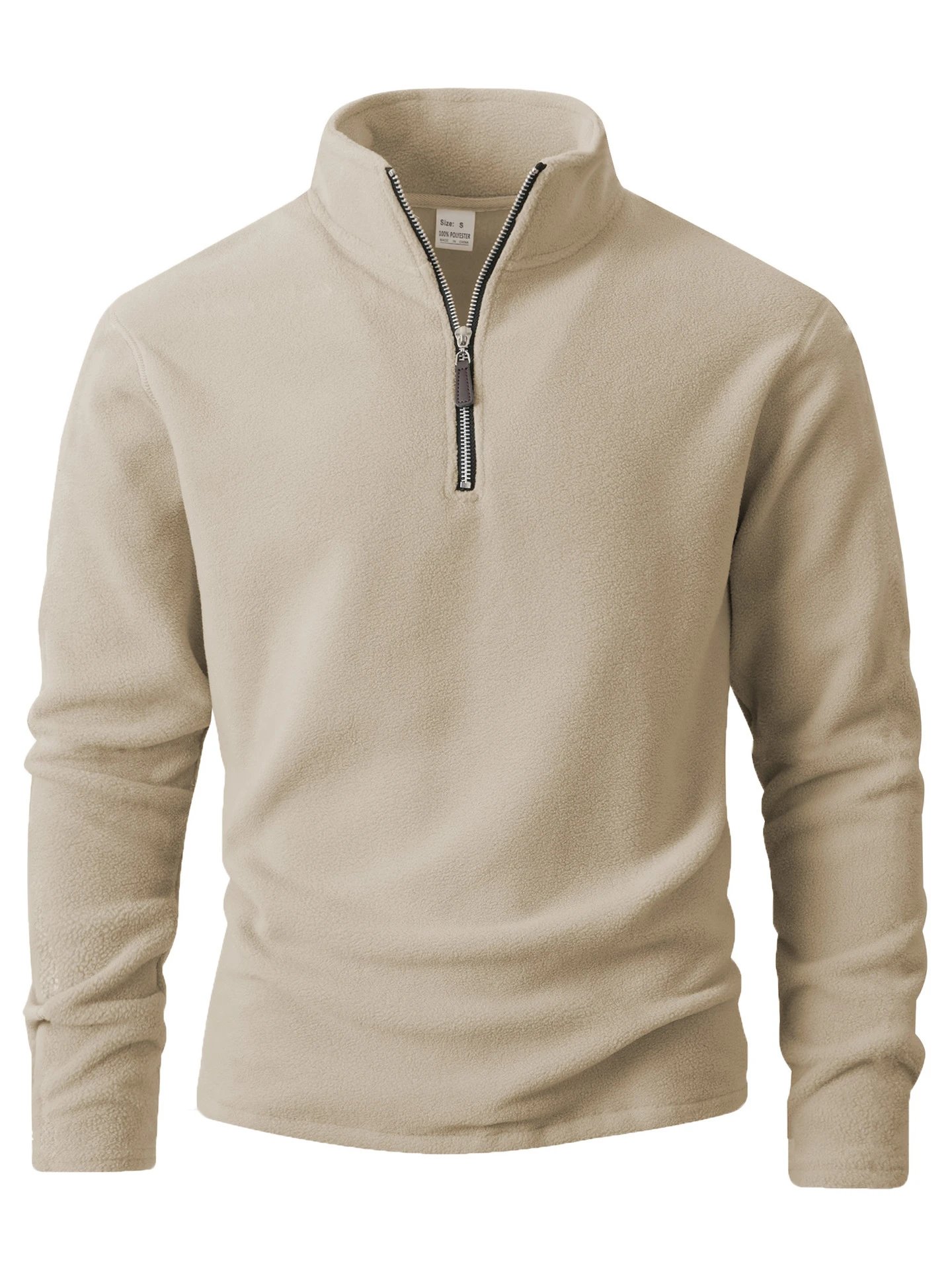 Design Quarter-Zip Fleece Pullover Black Sweater - 30