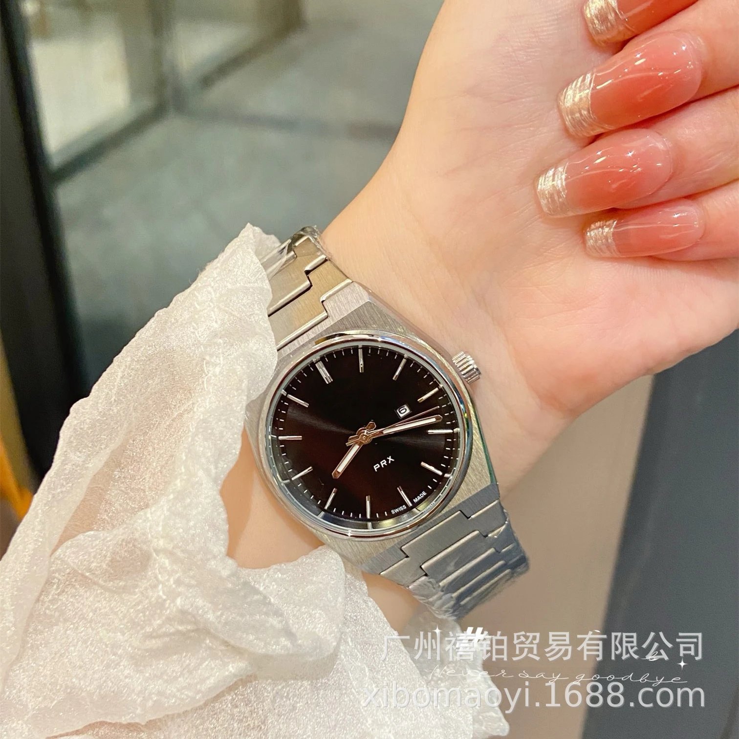 Design PRX Black Dial Stainless Steel Quartz Watch Watches