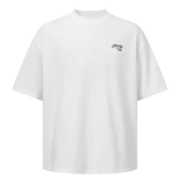 Design Embroidered Script Logo Burgundy Oversized T-Shirt - 19