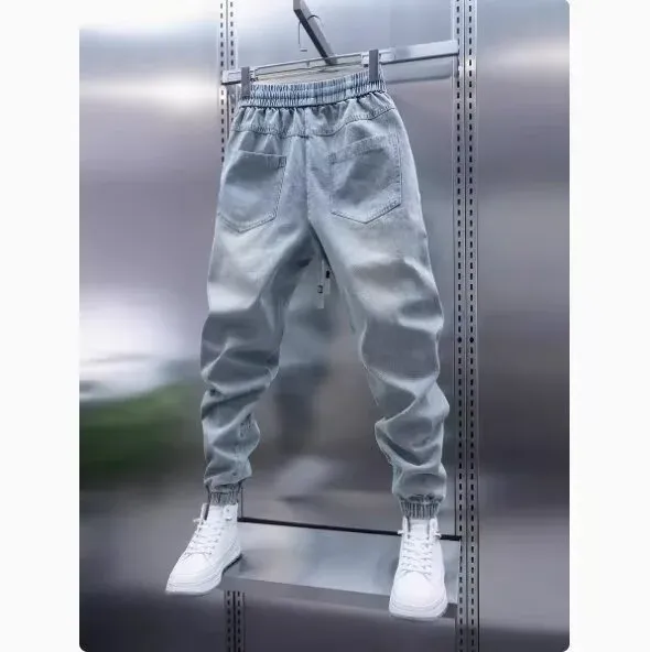 Design Cargo Jogger Jeans Light Wash Blue - 6