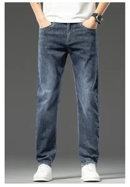Design Classic Straight Fit Mid-Wash Blue Jeans - 16