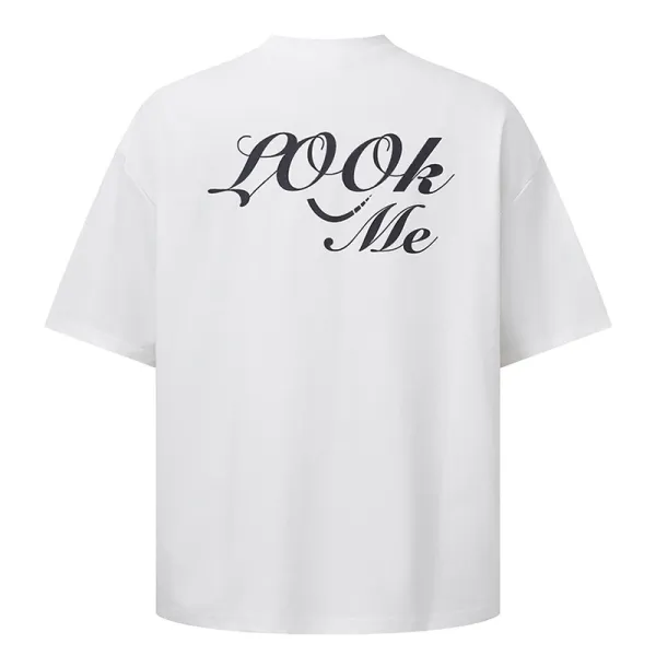 Design Embroidered Script Logo Burgundy Oversized T-Shirt - 20