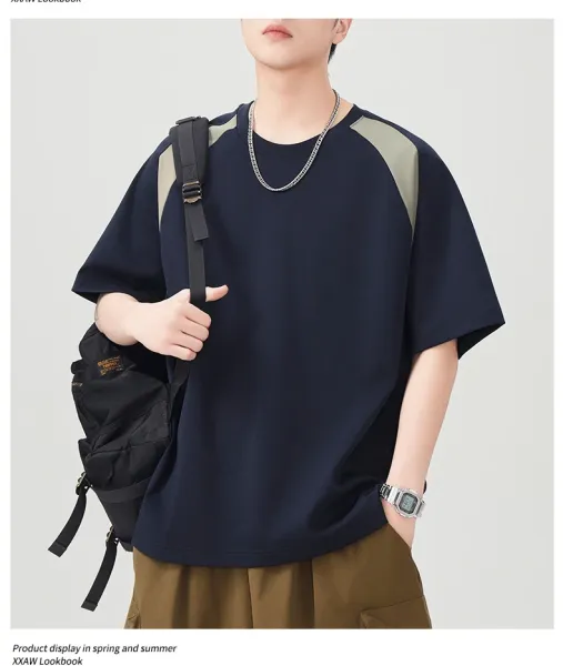 Design Color-Block Oversized T-Shirt Black - 17