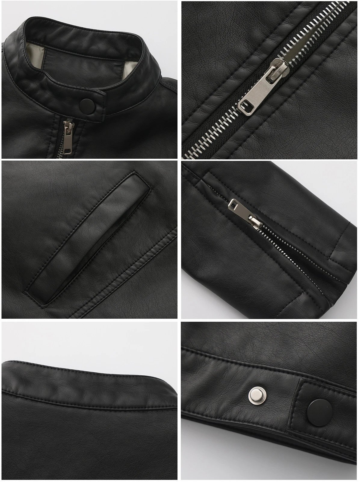 Design Faux Leather Moto Jacket Navy - 26