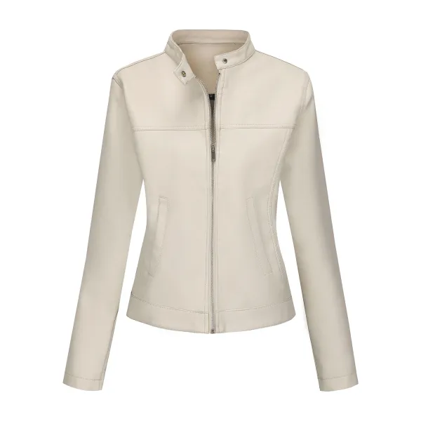 Design Faux Leather Moto Jacket Navy - 37