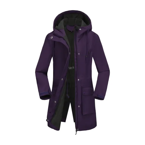 Design Hooded Windbreaker Coat Purple Outerwear - 1