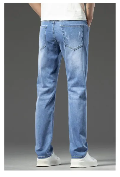 Design Classic Straight Fit Mid-Wash Blue Jeans - 11