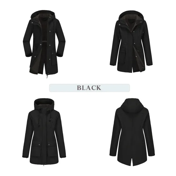 Design Parka-Style Hooded Coat Army Green Outerwear - 33