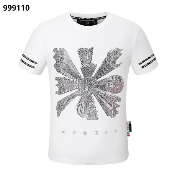Philipp Plein Lil Boo Skull Rhinestone Embellished Black T-Shirt - 23