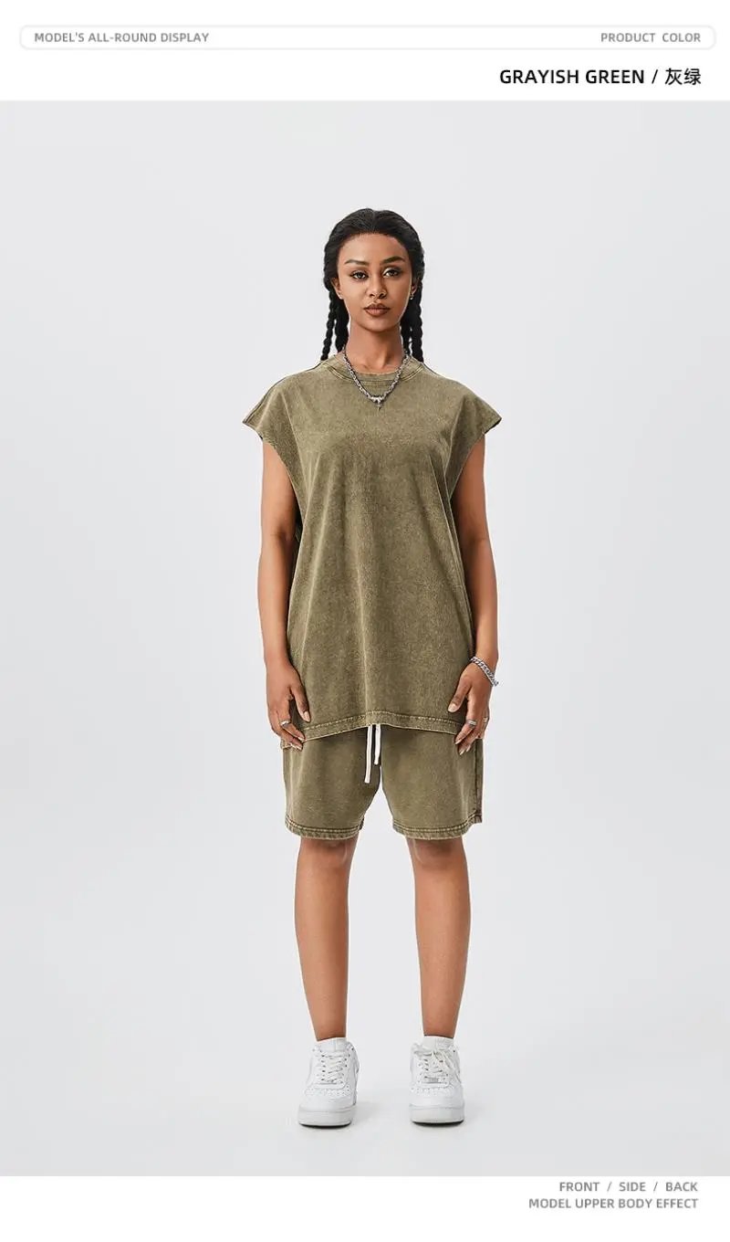 Design TILANI Orange Vest-Style Sleeveless Top and Shorts Set Sets - 42
