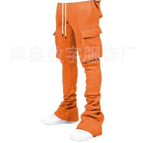 Design Cargo Sweatpants Black with White Drawstring - 6