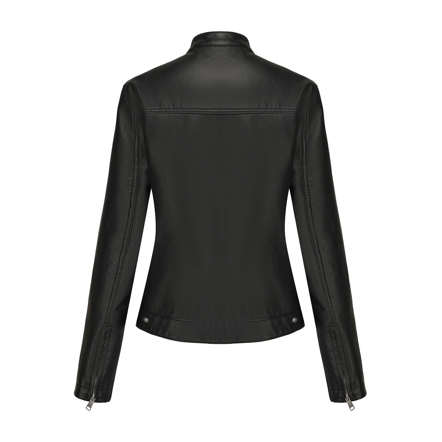 Design Faux Leather Moto Jacket Navy - 30