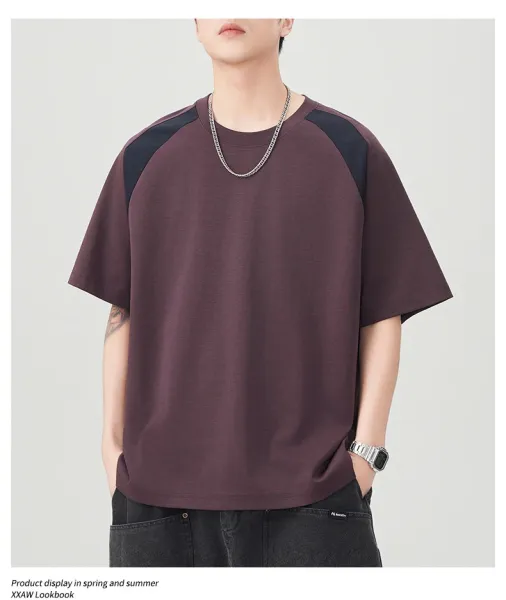 Design Color-Block Oversized T-Shirt Black - 11