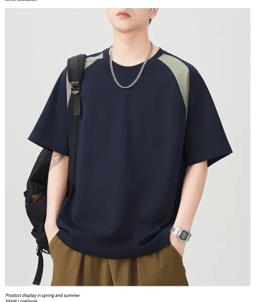 Design Color-Block Oversized T-Shirt Black - 15