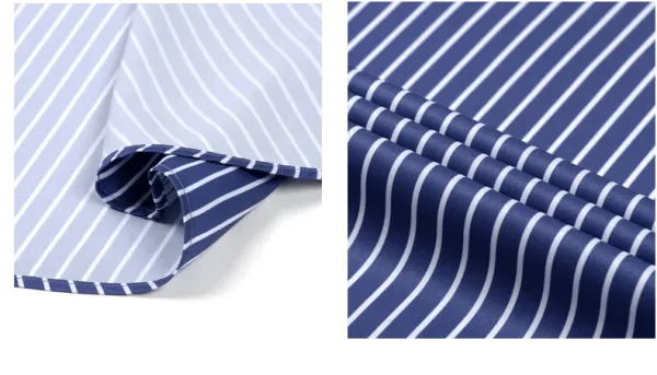 Design Striped Button-Down Shirt Navy Red White - 16