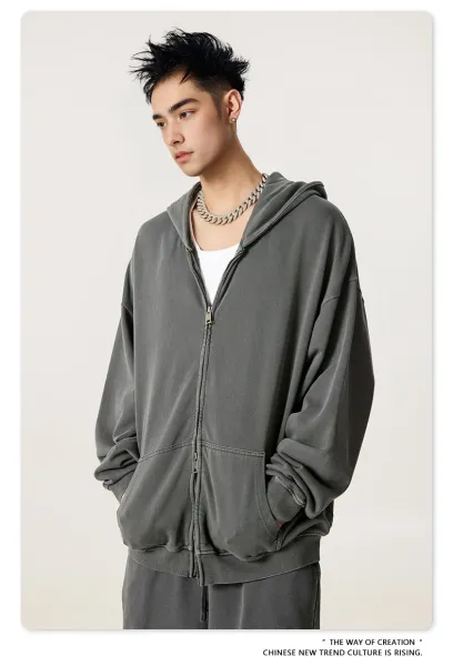 Design Beingmove Zip-Up Hoodie Medium Gray Hoodie - 25