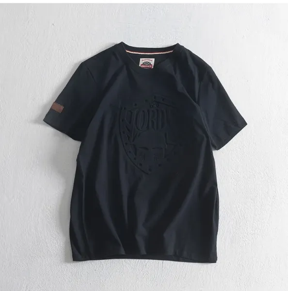 Design American Vintage Logo Embossed T-Shirt Dark Green T-Shirt T-Shirts - 13