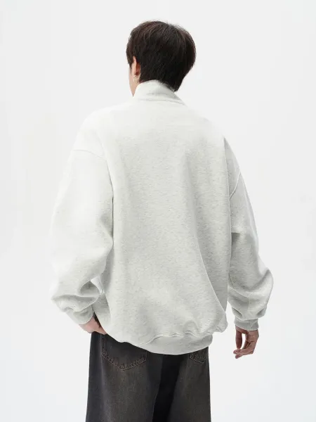 Design Half-Zip Oversized Hoodie Gray - 13