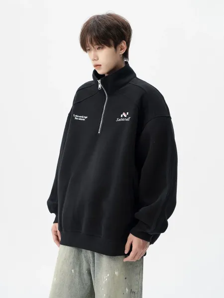 Design Half-Zip Oversized Hoodie Gray - 22
