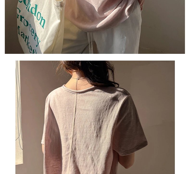 Design V-Neck Oversized T-Shirt Black - 25
