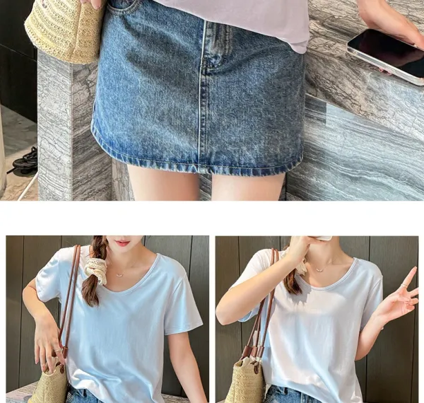 Design V-Neck Relaxed Fit T-Shirt in Soft Pink - 20
