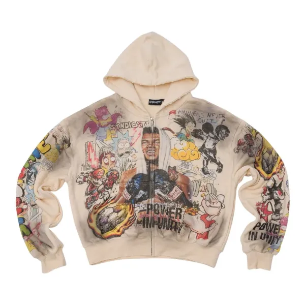 Design Syndicate Chess Print Cropped Hoodie Black Hoodie - 4