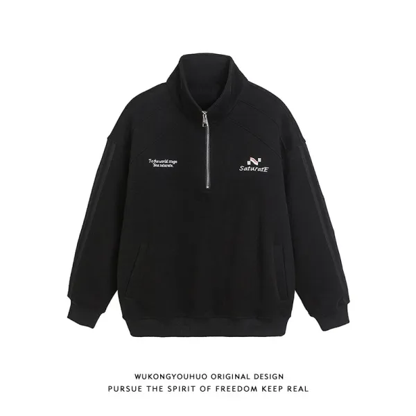 Design Half-Zip Oversized Hoodie Gray - 32