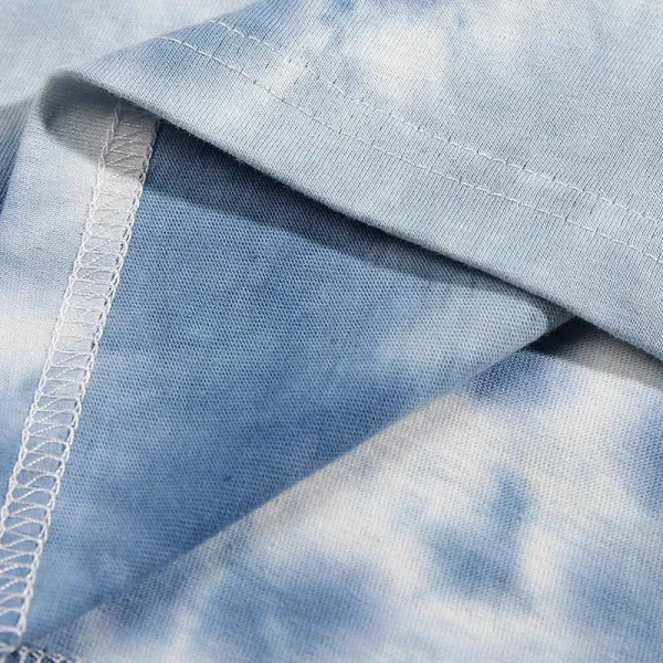 Design Tie-Dye Oversized T-Shirt Blue and White - 4