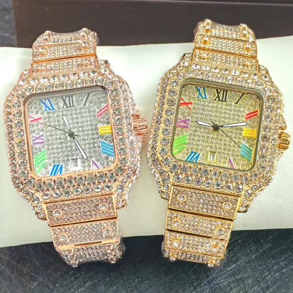 Design Square Crystal-Encrusted Watch Multicolor Rose Gold Tone Watch Watches - 3