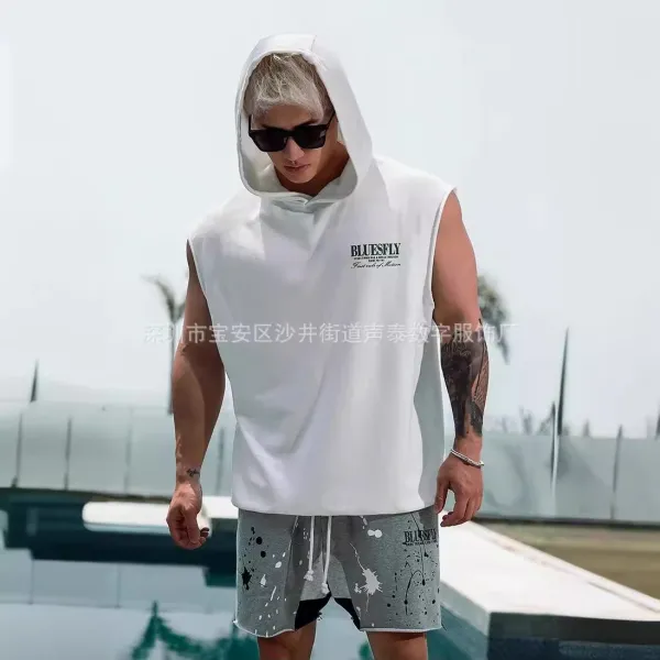 Design Tropical Toucan Print Sleeveless Hoodie Set White Multicolor - 10